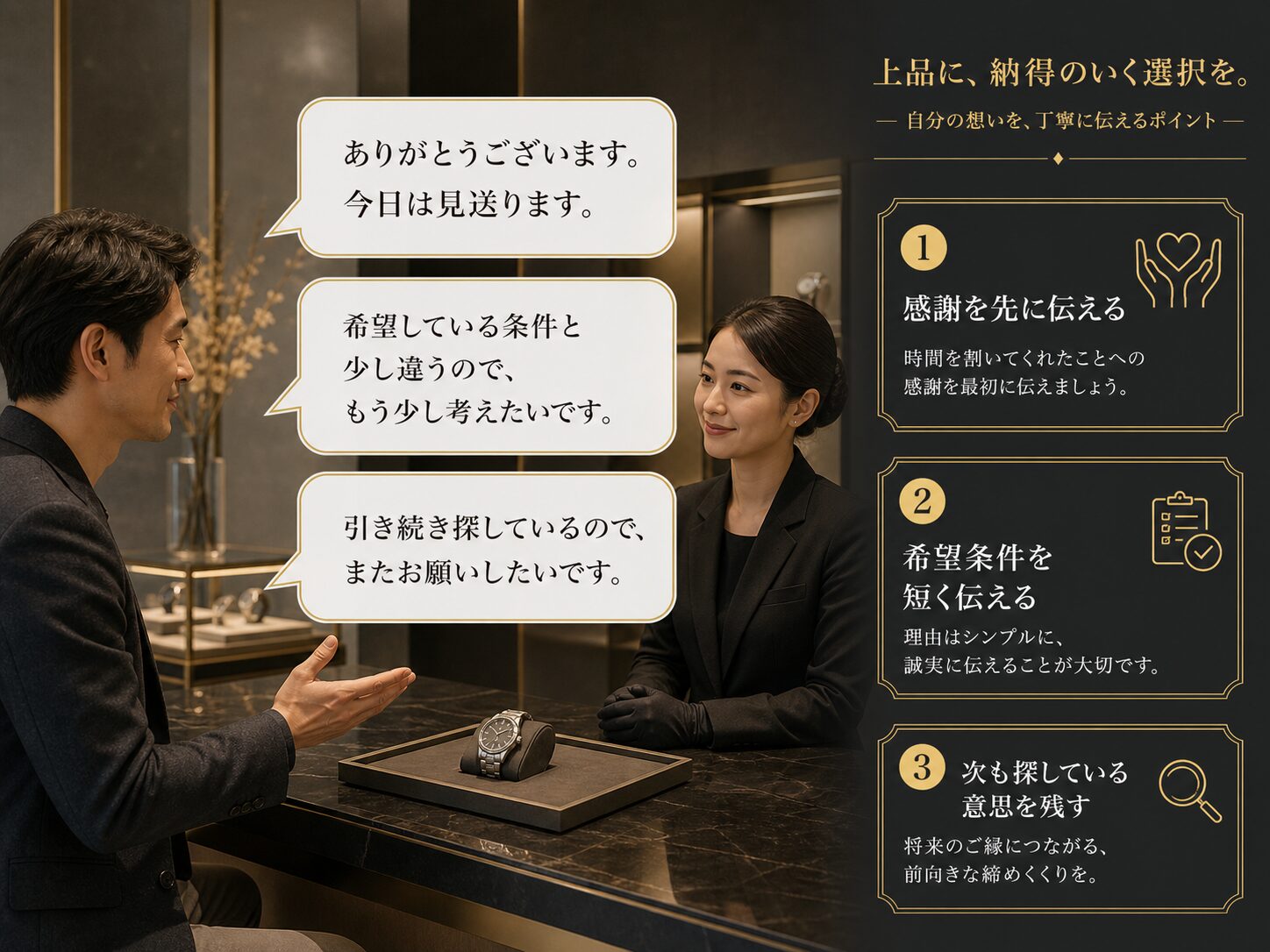 希望モデル以外を丁寧に見送る伝え方